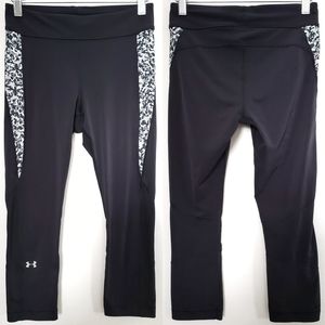 Under Armour Cropped Legging Black & Mini Camo (S)
